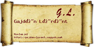 Gajdán Lóránt névjegykártya